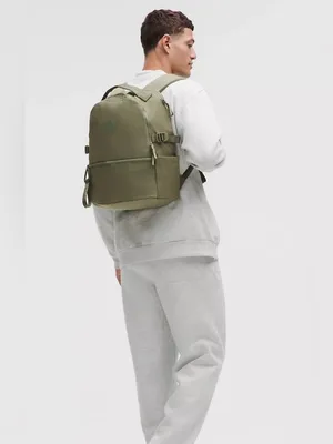 Lululemon NWT New Crew Backpack 22L Water Repellent Tan Green thumbnail 6
