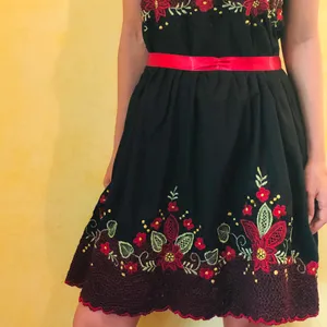 Handmade Philippine Embroidered Dress Black thumbnail 3