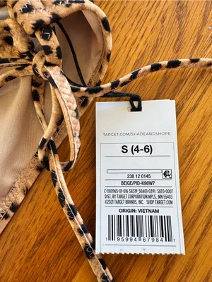 NEW Target Shade & Shore Animal cheetah Print Top 34C Animal Tie Bottom Cheeky S thumbnail 2