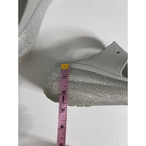 Crocs Classic Crush Glitter Platform Sandals Gray Women’s Size 9 Slip On Chunky thumbnail 7
