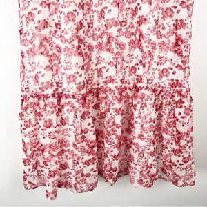 LULUS Sweetly Blooming Ivory Floral Lined Tiered Maxi Skirt Medium Boho Casual thumbnail 7