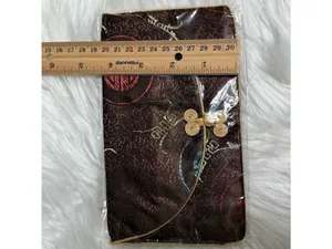 Japanese Brocade Silk Pouches Brown With Gold Accents Set of 3 New thumbnail 6