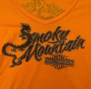 Harley Davidson smoky mountain pigeon forge Tennessee women’s bling T-shirt thumbnail 3