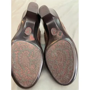 Womens Sofft Balance‎ Brown Leather Slip-On Clogs with Tan Interior thumbnail 7