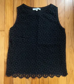 Loft Sleeveless Eyelet/Lace Blouse thumbnail 1