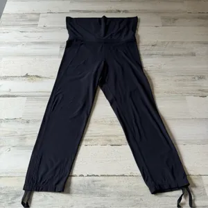 🍁 Sweaty Betty Maternity Cropped Leggings Ruched Ankle‎ Tight Black Small thumbnail 1