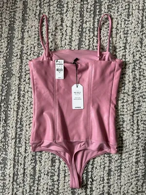 Express Barbie Pink Leather Bodysuit thumbnail 2