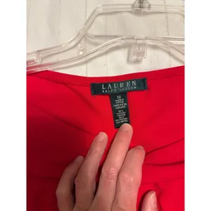 Lauren Ralph Lauren Boat Neck Top Womens Size M Red Short Sleeve Viscose thumbnail 4