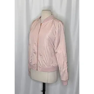 Anthropologie HEI HEI Journey Bomber Jacket Solid Light Pink Sporty Medium thumbnail 6