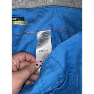 maeve colette pants 27 cropped wide leg pants Blue Linen Blend Patch Pockets thumbnail 5