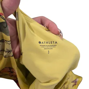 Athleta Yellow Iris Floral Concious Racerback Yoga Tank Top Size: S‎ thumbnail 3