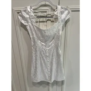 Princess Polly New White Tyra Mini Dress Satin Cottagecore Peasant Bridal thumbnail 2