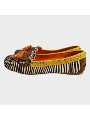 Sam Edelman Aurora Leather Zebra Animal Print Cow Hair Tassel Loafers Sz 7.5M thumbnail 3