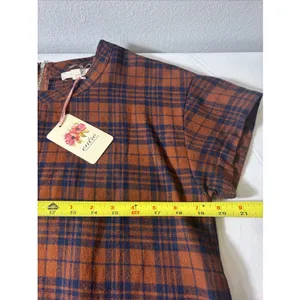 Entro Dress Plaid Shift Dress Size Medium Dark Academia 90s Grunge Autumncore thumbnail 7