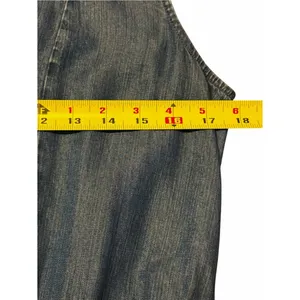 Lands End Womens Modest Tiered Denim Midi Dress Size M Western Cottage Coastal thumbnail 4