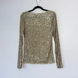 Intimately Free People Gold Rush Sequin Long Sleeve Top Small thumbnail 7