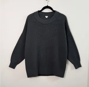 Aerie Oversized Waffle Knit Crew Neck Sweater Gray Size Small Cozy Pullover thumbnail 1