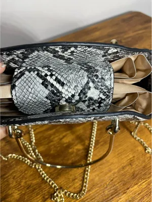 Mango Snakeskin Round Crossbody Bag with Gold Chain festival thumbnail 7