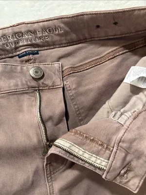 American Eagle size 14 midi denim Women’s Mauve pink Jean Shorts thumbnail 5