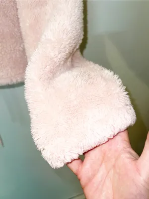 H&M Light Pink Fuzzy Kids Hooded Jacket thumbnail 3