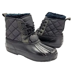 Eddie Bauer Vintage Black, Quilted Waterproof Lined Snow Duck Boots Size 10 thumbnail 1