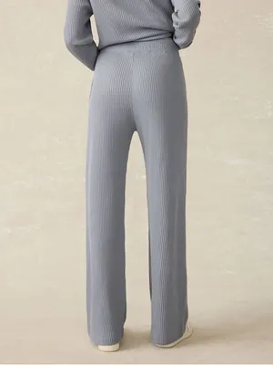 Faherty Legend Waffle Wide Leg Pant in Tradewinds Gray Size‎ Small thumbnail 3