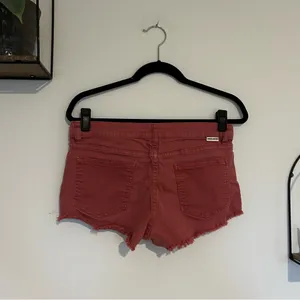 Billabong Burnt Red Lace Front Distressed Short Shorts Size‎ 27 thumbnail 2