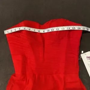 Women’s Full Length Red Chiffon Prom Party Dress Sweetheart Neckline Size 6 NWT thumbnail 8