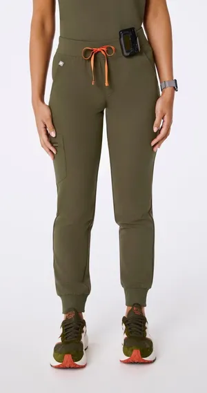 FIGS Zamora Jogger Scrub Pants Olive Green Orange Drawstring W18SW2005 Womens S thumbnail 1