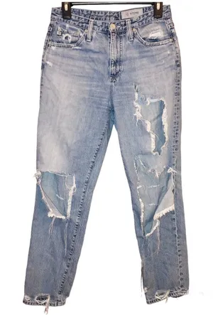 AG‎ Adriano Goldschmied Phoebe Vintage Distressed High Waisted Light Jeans 27 thumbnail 1