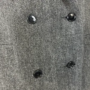 Vintage 1980s Central Park Wool Herringbone Velvet Collar Long Coat size Medium thumbnail 11