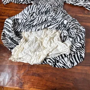 M&S Collection Women's Zebra Print‎ Tiered Puff Sleeve Dress Size 8 thumbnail 4