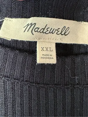 Madewell Ribbed Fitted Crewneck Long-Sleeve Top Size XXL thumbnail 7