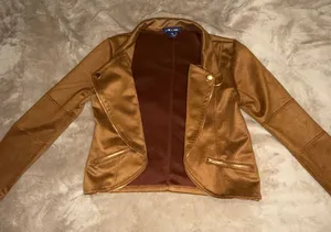 Women’s Tan Faux Suede Blazer Jacket - Unbranded thumbnail 1
