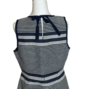 NWOT J Crew Sheath Dress Navy White Stripe Tweed‎ Indigo Size 12 Career Nautical thumbnail 5