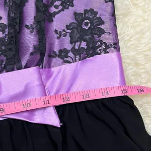 Y2K Gunne Sax By Jessica McClintock Black and Purple Lace Semi Formal Dress 9 thumbnail 8