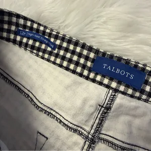 Talbots High-Waist Straight Leg Corduroy Pants Size 12P Black Gingham thumbnail 4