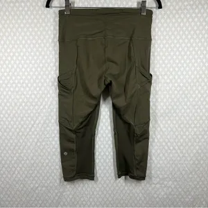 Lululemon‎ Olive Green Pocket Cropped Leggings thumbnail 6