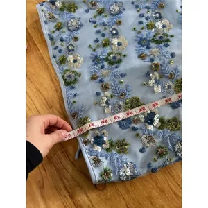 Blue sequence flower dress size medium thumbnail 8