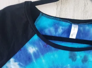 Over The Limit Blue Paw Print Tie Dye Raglan Short Sleeve T-Shirt Size XL thumbnail 5