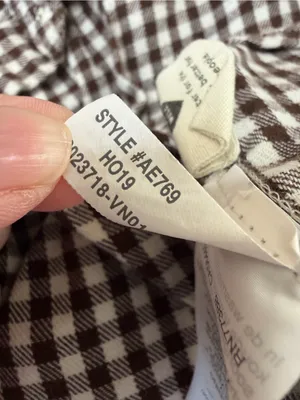 Madewell Gingham Flannel Tie Front Shirt Brown Gingham Check size Large $80 thumbnail 13