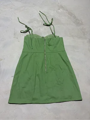 Majorelle Green Kami Tie-Shoulder Mini Dress large thumbnail 5