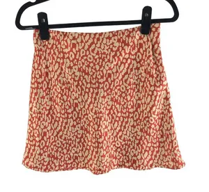 Princess Polly Mini Skirt Satin Leopard Print Orange 6 thumbnail 1