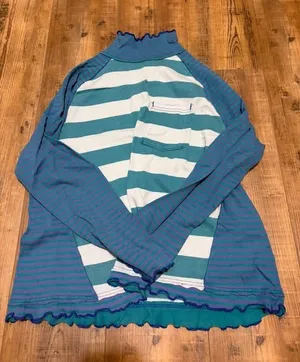Free People Striped Blue Top long sleeve thumbnail 1