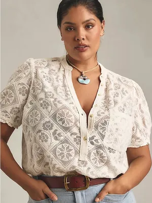 Anthropologie Pilcro Aly Puff Sleeve Blouse thumbnail 1