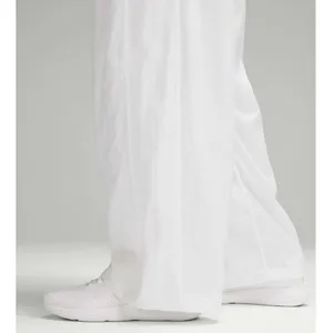 Lululemon Lightweight Tennis Mid-Rise Track Pants White Mesh Wide Leg Sporty thumbnail 3