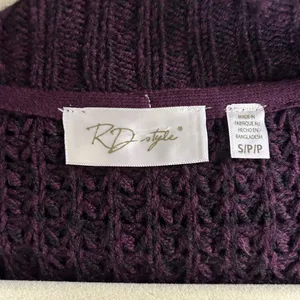 RD Style Open-Front Chunky Knit Cardigan - Plum thumbnail 3