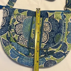 Vera Bradley Crossbody Bag Blue Green Floral Paisley Quilted‎ Cotton Handbag thumbnail 3