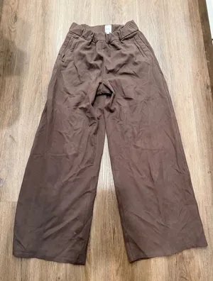 Maeve Anthropologie Brown Wide Leg Pull On Trousers Pants Small High Rise Pocket thumbnail 1