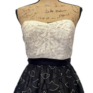 Anthropologie Meadow Rue Battenberg Lace Strapless‎ Dress Coquette US Size 0 thumbnail 4
